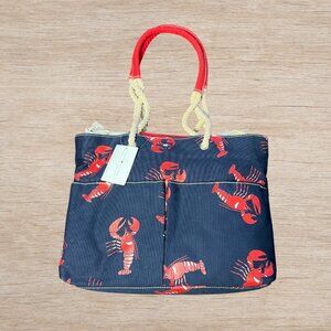 NWT Tommy Hilfiger Lobster Tote Bag Navy & Red Beach Purse Summer Accessory